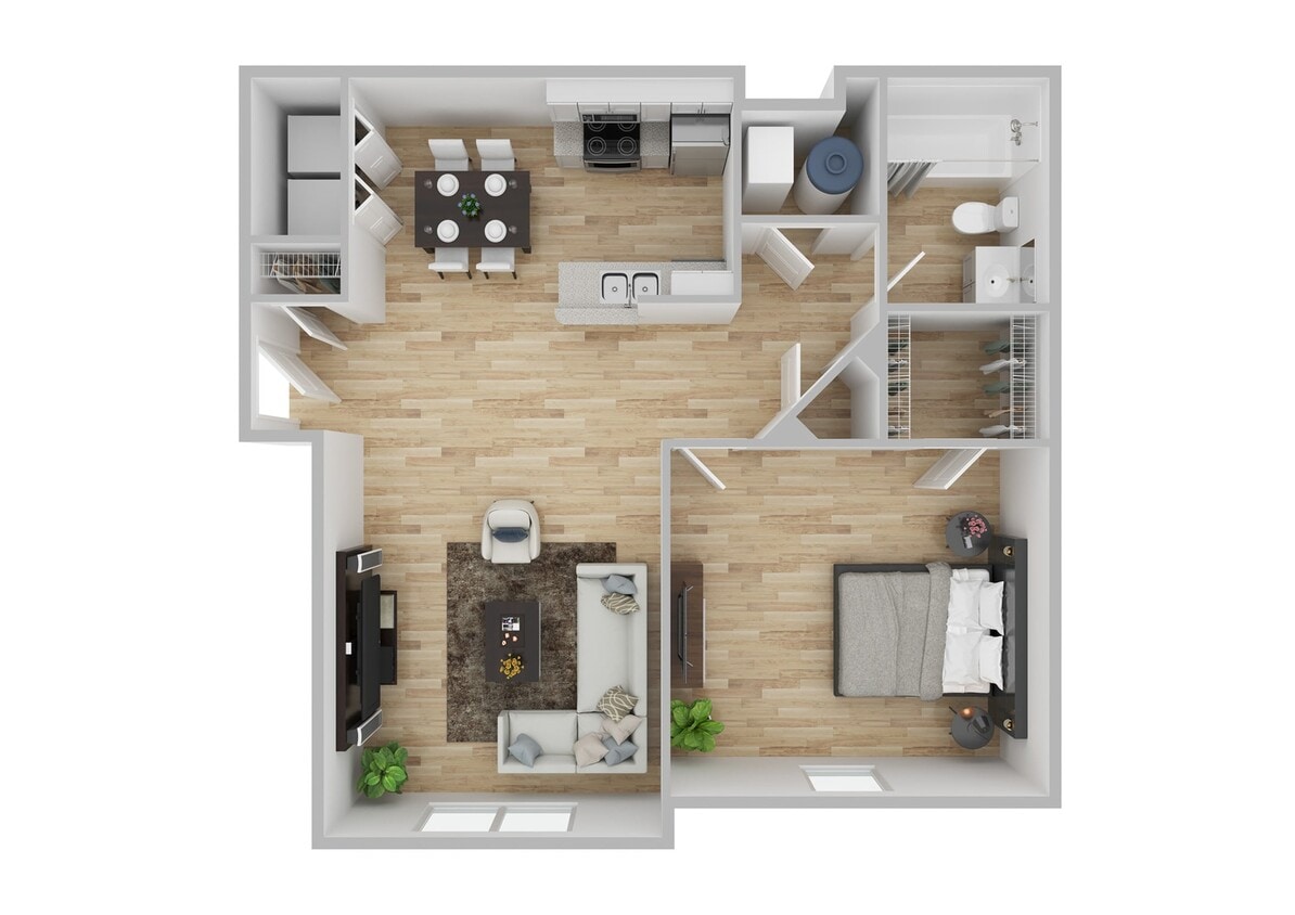 1Bedroom | 1BD, 1BA | 690SF - One Bedroom
