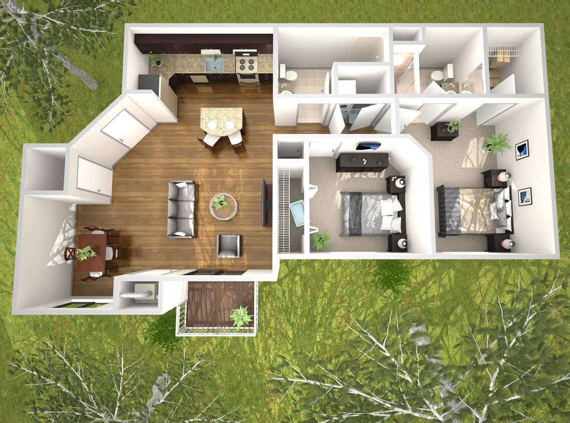 Floor Plan - 2 Bedroom Fern