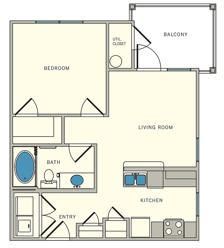 Floor Plan - Unit A2 corner