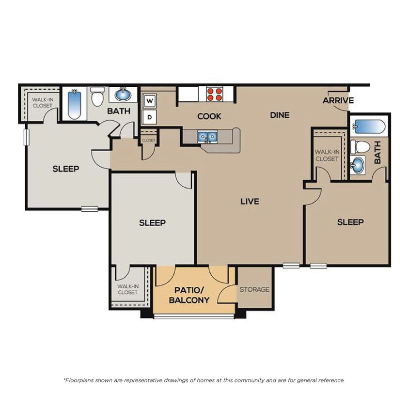 Floor Plan - 3 Bed - 2 Bath LG