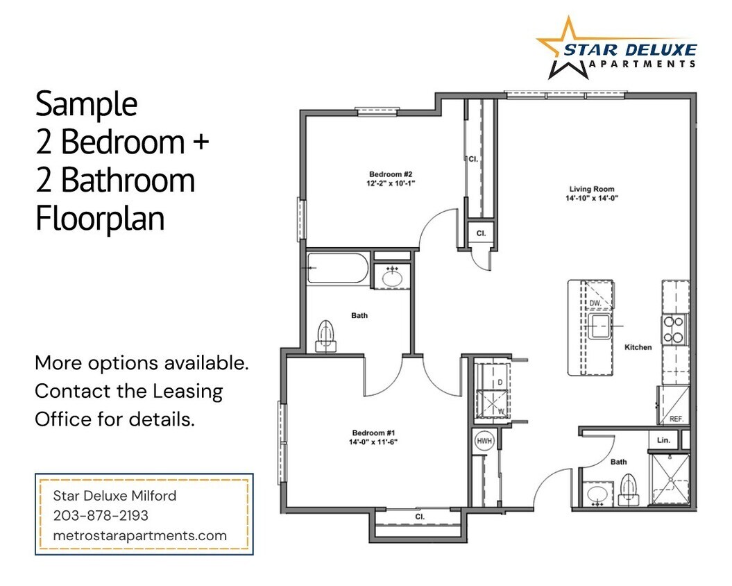 Floor Plan - Two Bed Two Bath