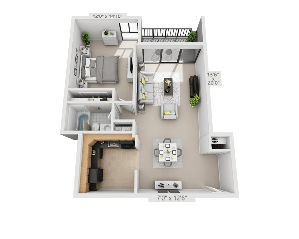 Floor Plan - Tower (1 Bedroom)