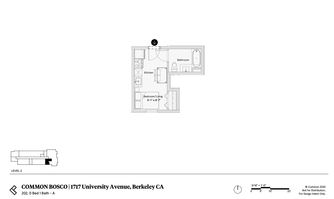 Floor Plan - Studio - 241 sqft