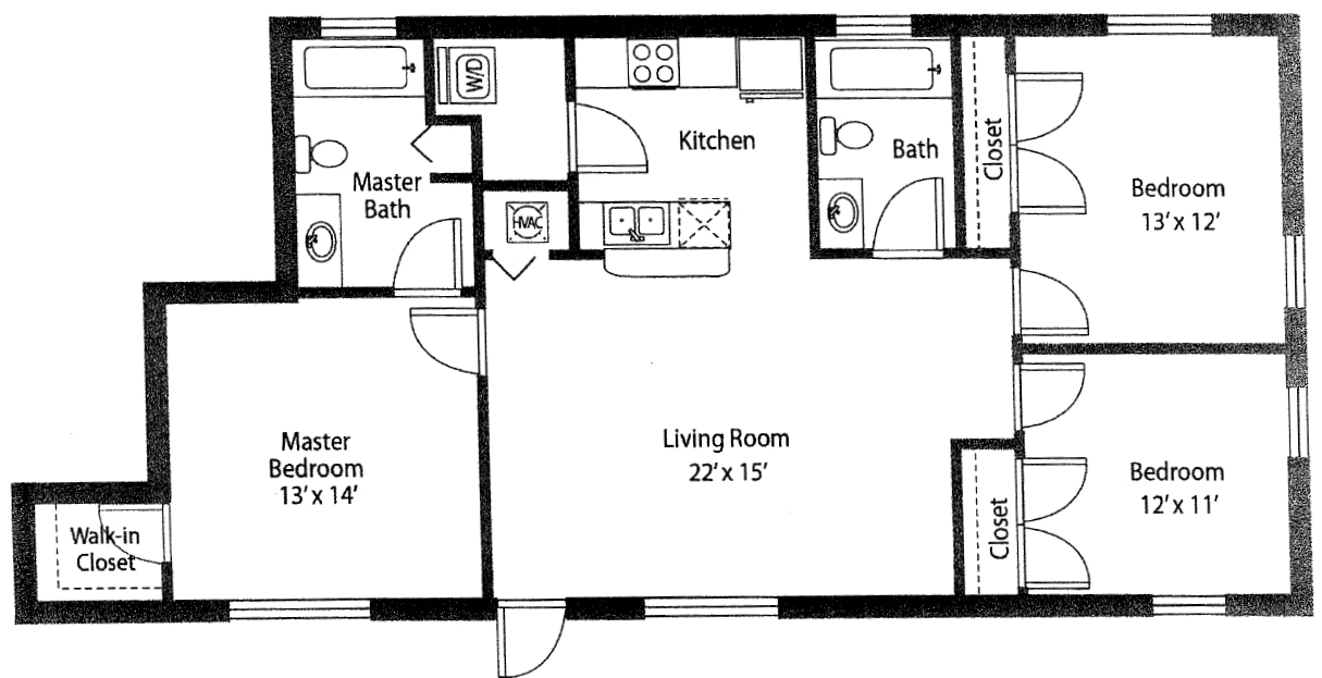 GrandCay1_3Bed_2Bath_1050 Sq Ft - C2_GrandCay1 - Three Bedroom, Two Bathroom