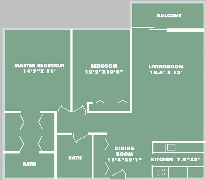 2BR/2BA - Sycamore