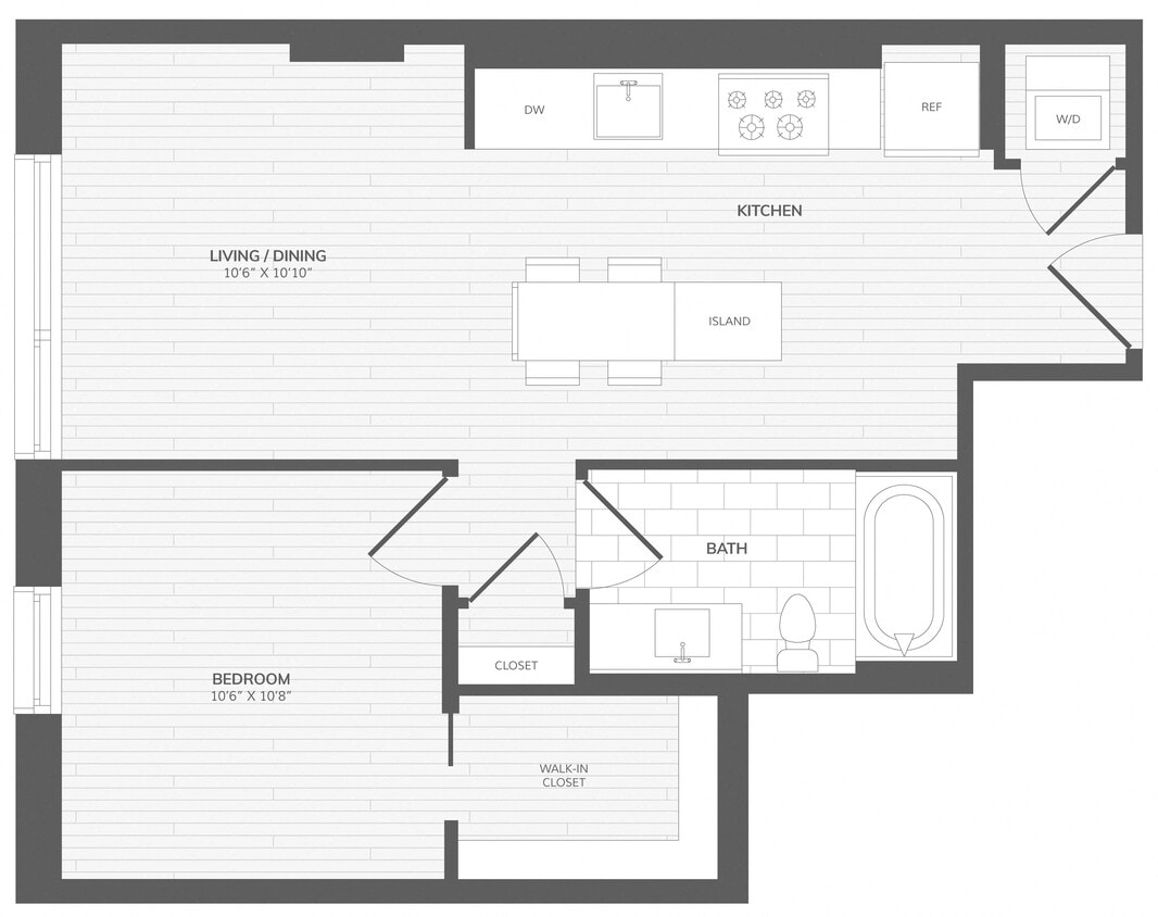 Floor Plan - 1 Bed/1 Bath-A1_Intersect at O