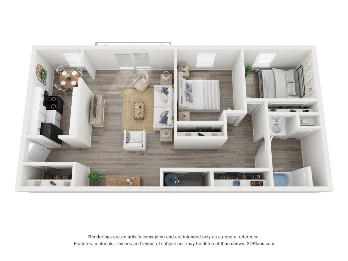 Floor Plan - Renovated 2 Bed / 1 Bath Deluxe 