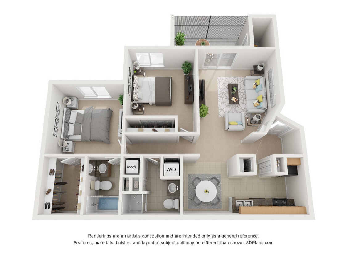 Floor Plan - Two Bedroom - Pinehurst II