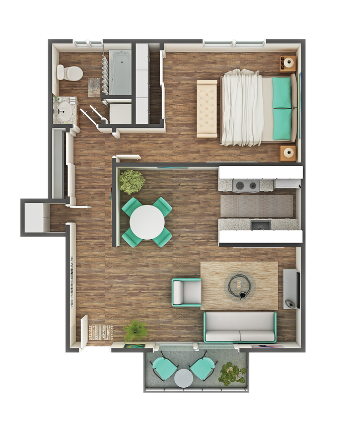 Omega 1x1 Floorplan - Omega 1x1