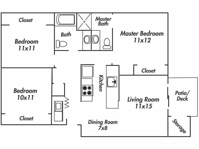 3BR/2BA - 3x2 