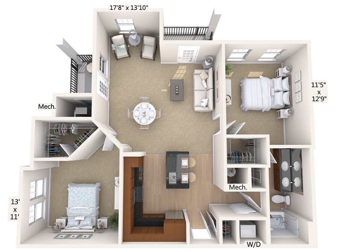 Floor Plan - B1-3-1068sq