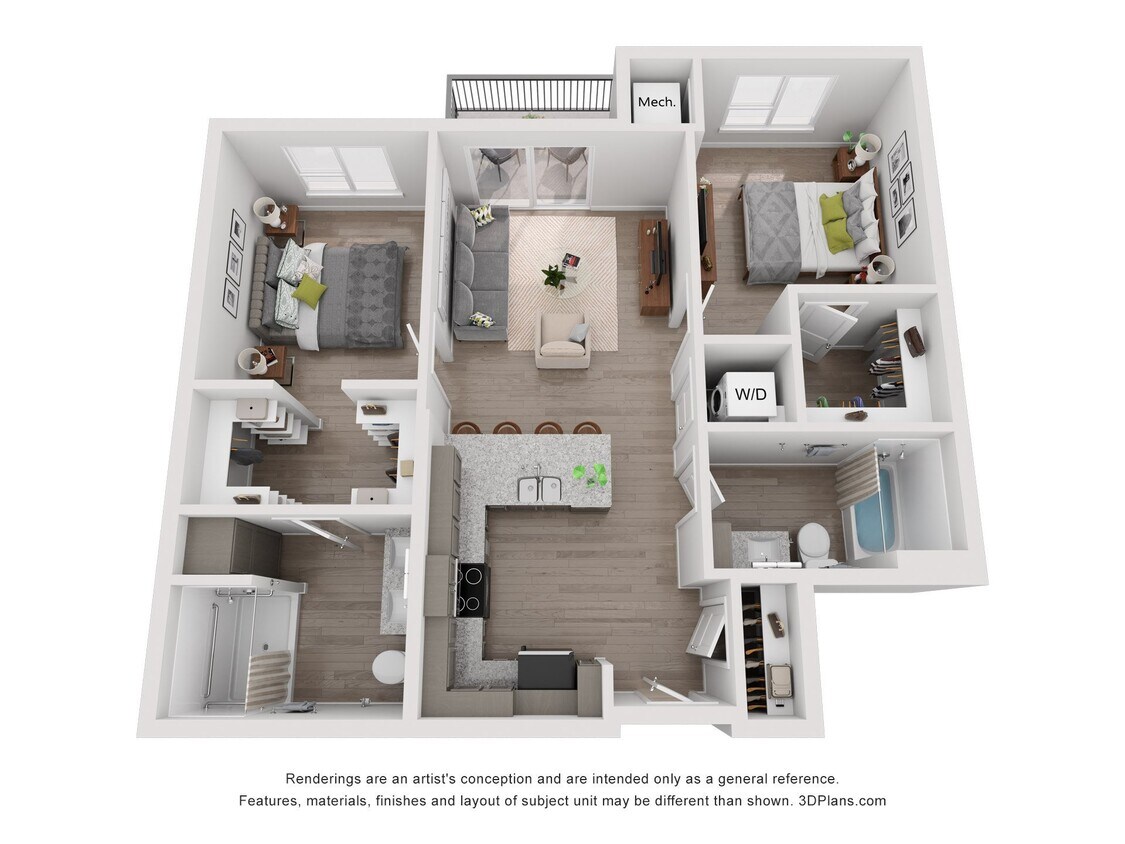 Floor Plan - 2 Bedroom D - 80