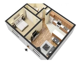 Floor Plan - One Bedroom
