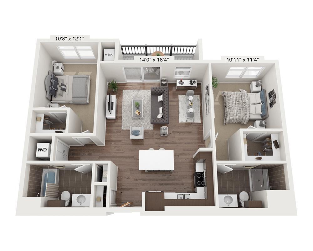 Floor Plan - Two Bedroom B2B