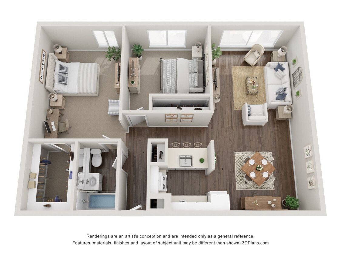 Floor Plan - 2 Bed 1 Bath B