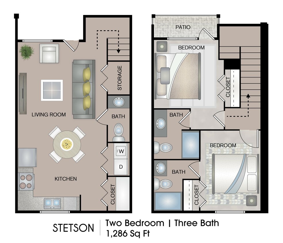 Two Bed, Two and A Half Bath - Stetson