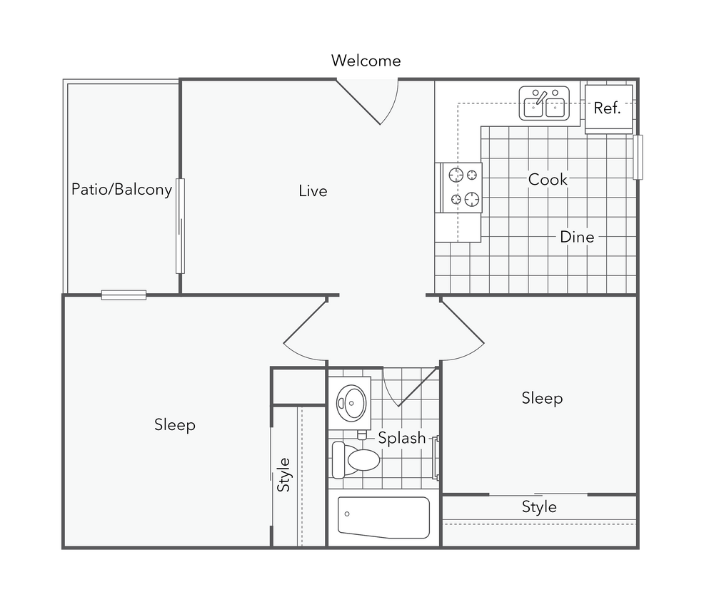 Marina | 2-Bedroom Floorplan - Marina