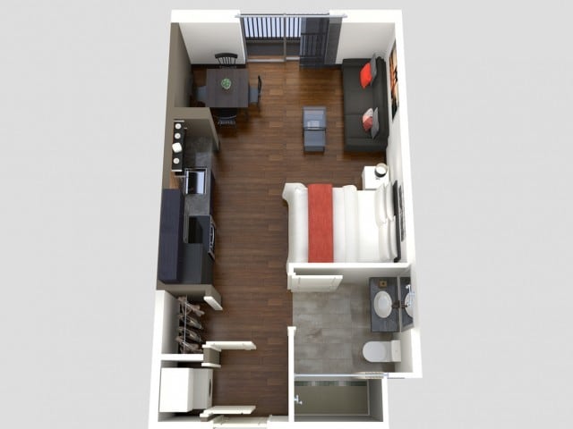 Floor Plan - Furnished Studio Apartments