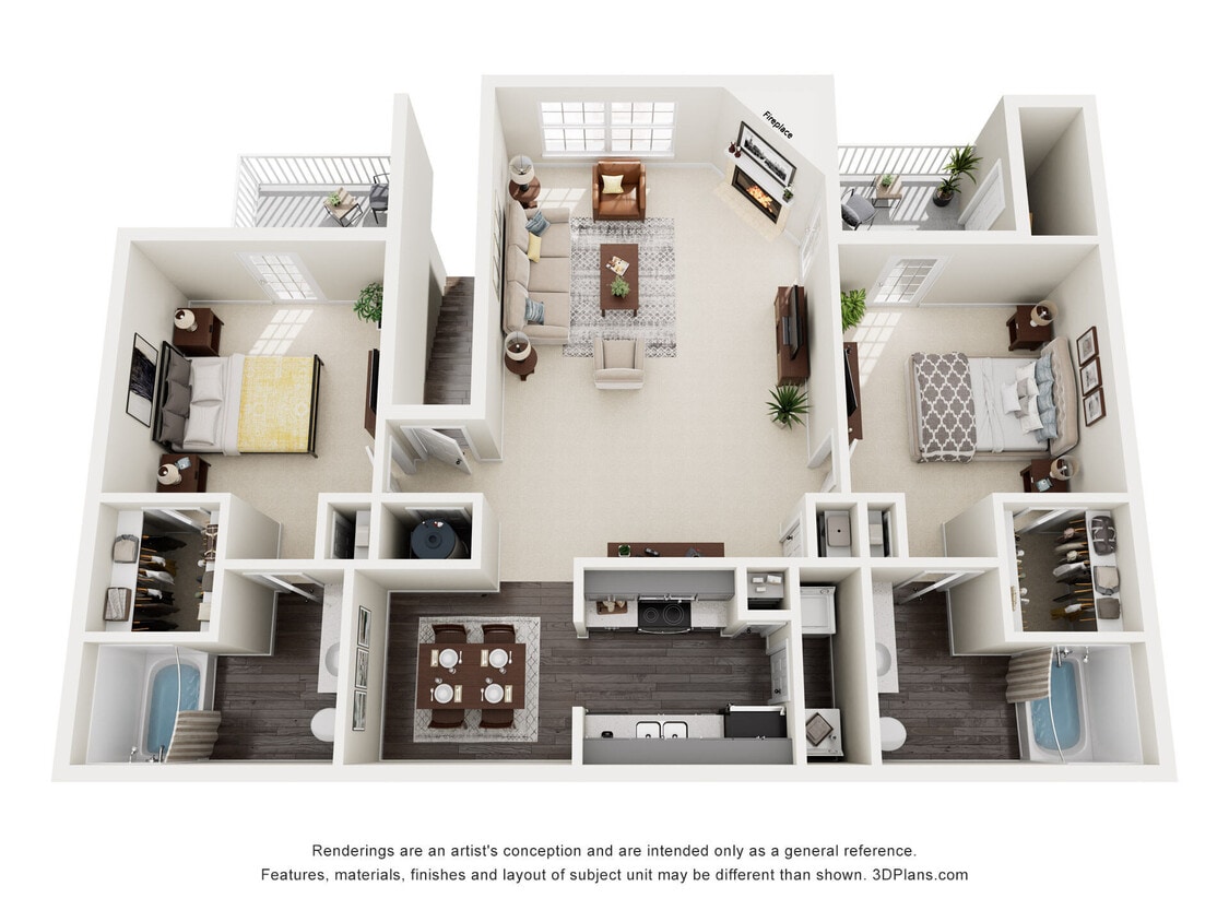 Floor Plan - 2/2 1320sf