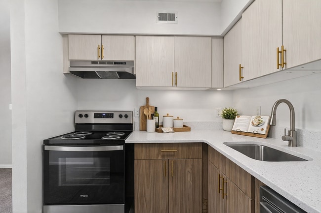 Modern kitchen with wooden accents - Monarch Crossing