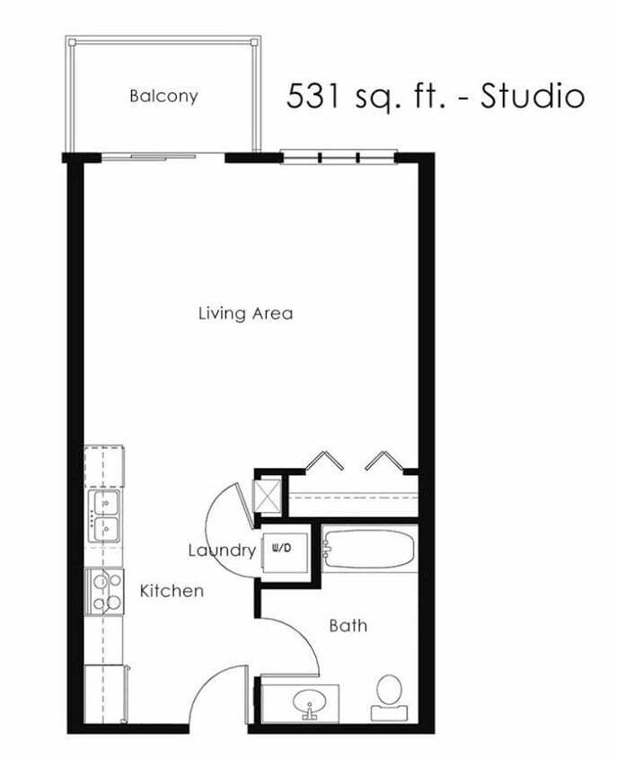Floor Plan - Studio | 531 sqft