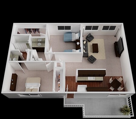 2BR/1BA - Plan A