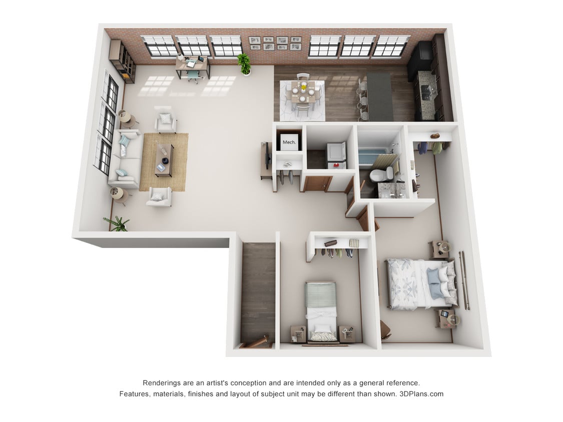 Floor Plan - One Bedroom with Den
