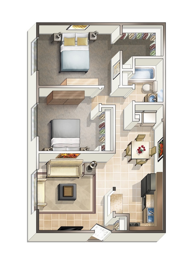 Two Bedroom, One Bath - Arcona Grove