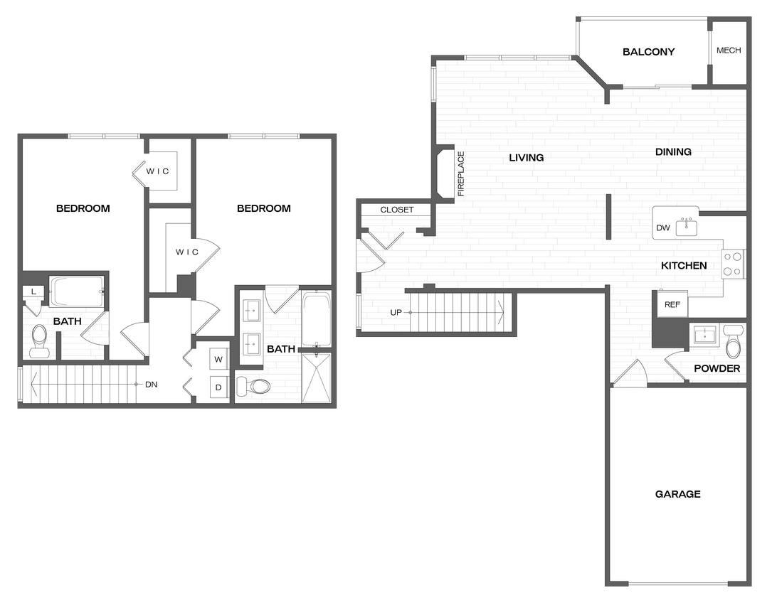 Floor Plan - 2 Bed/2 Bath-B6T