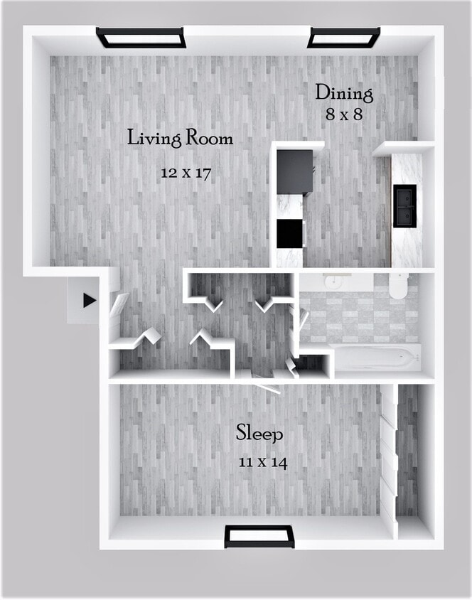 Floor Plan - One Bedroom One Bath