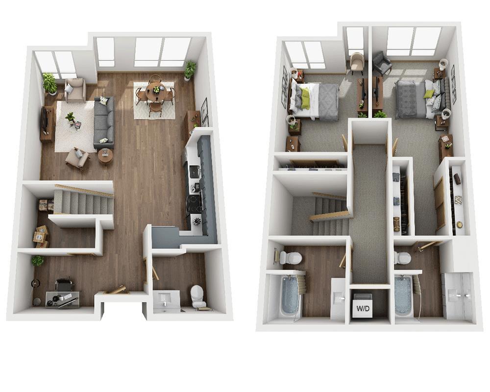 Floor Plan - Two Bedroom B2.5CTH-CL1