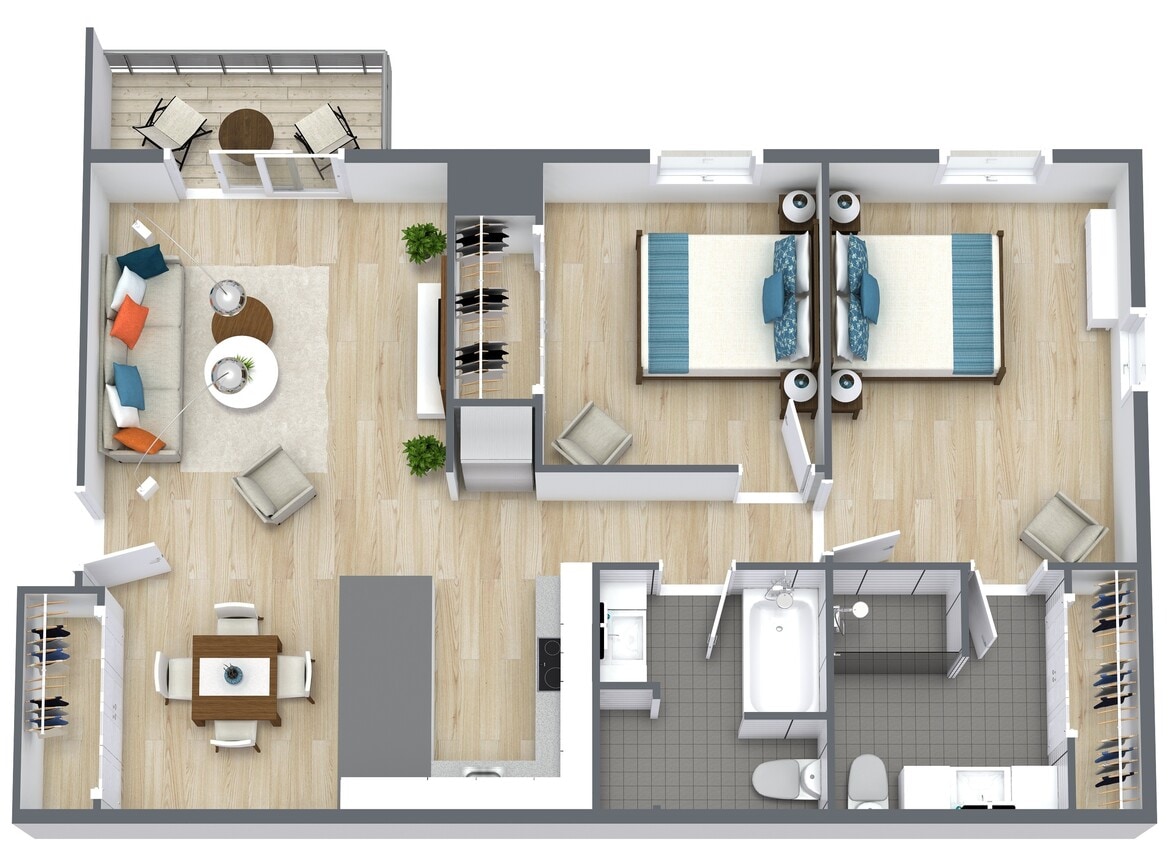 Floor Plan - 2Bedroom-2bath