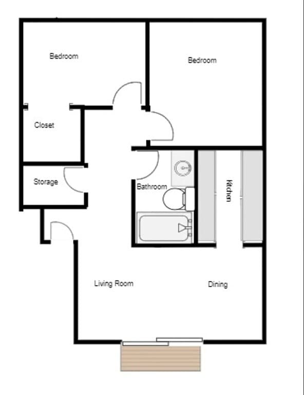 2x1 Standard- Floor Plan - 2x1 Small