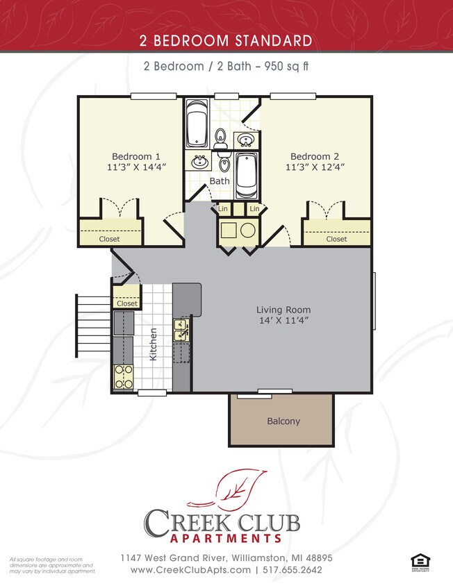 Floor Plan - 2 Bedroom / 2 Bath Standard