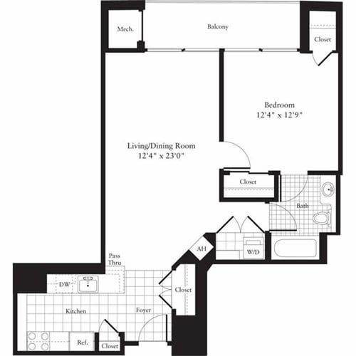 Floor Plan - 1 Bedroom H