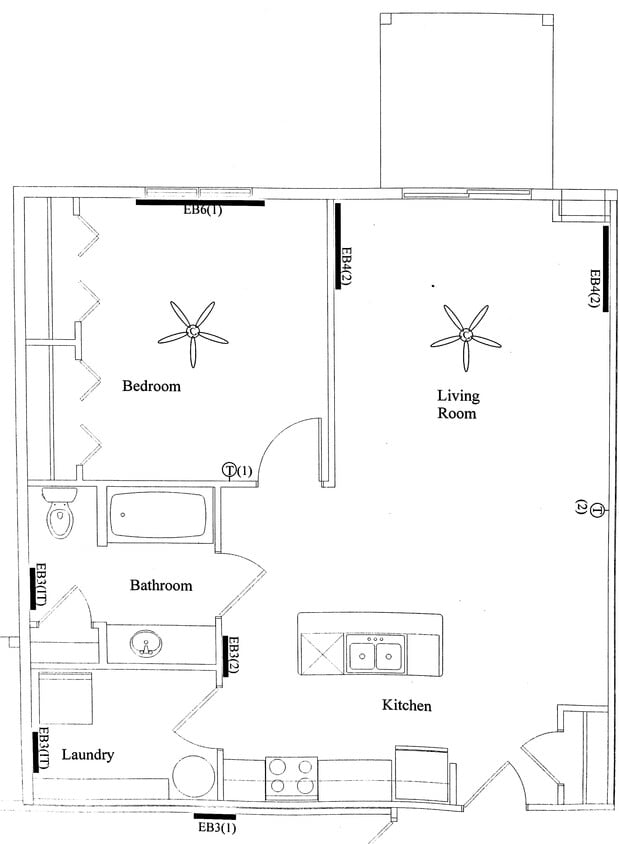 Floor Plan - 1 Bed / 1 Bath