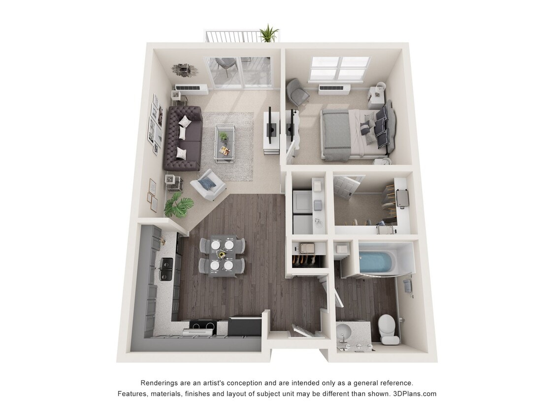 Floor Plan - 1 Bedroom A - 80%