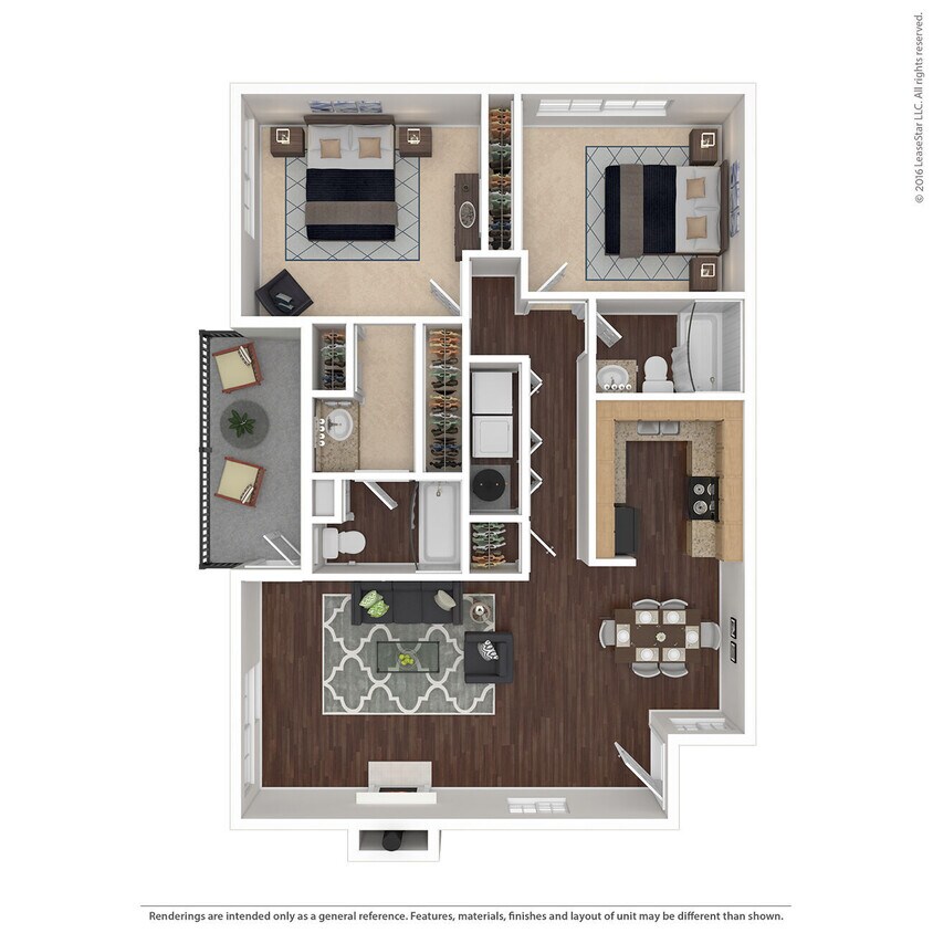 Floor Plan - Two Bedroom, Two Bathroom