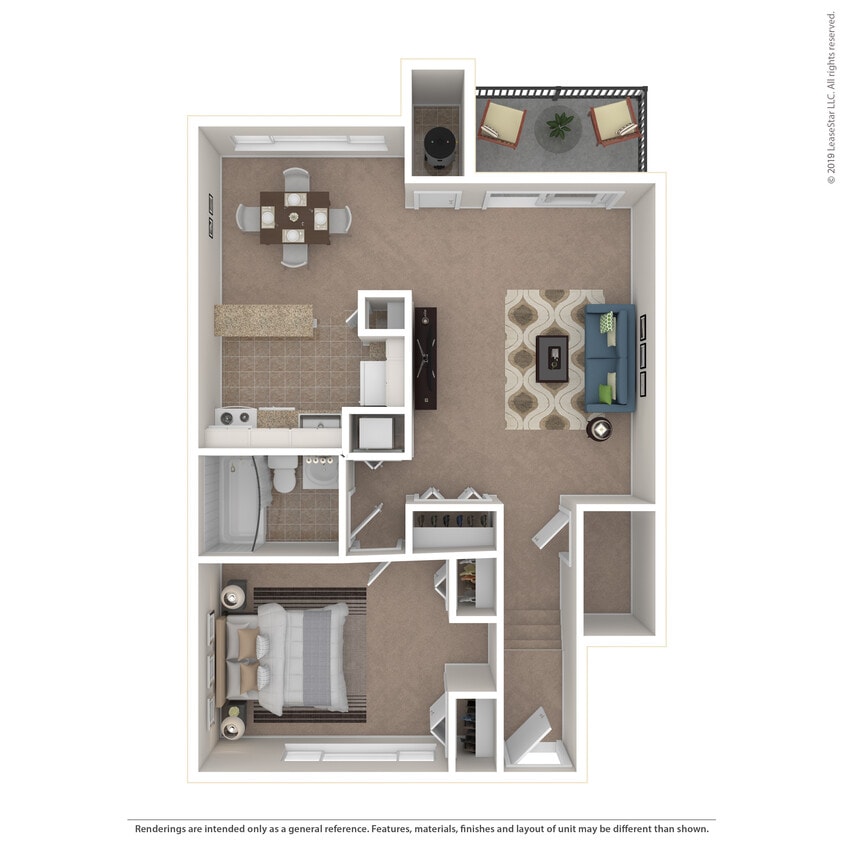 Floor Plan - 1x1 Large - Cypress