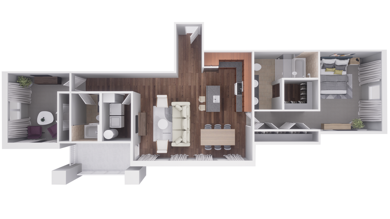 Floor Plan - 2x2 1290 sqft Avanti Reno