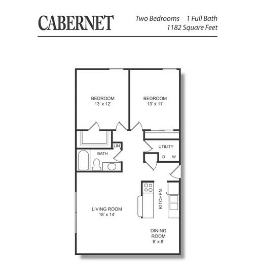 Chateau Floor Plan - Cabernet 1182 sq. ft..jpg - 2 Bd/1 Ba WD CAB