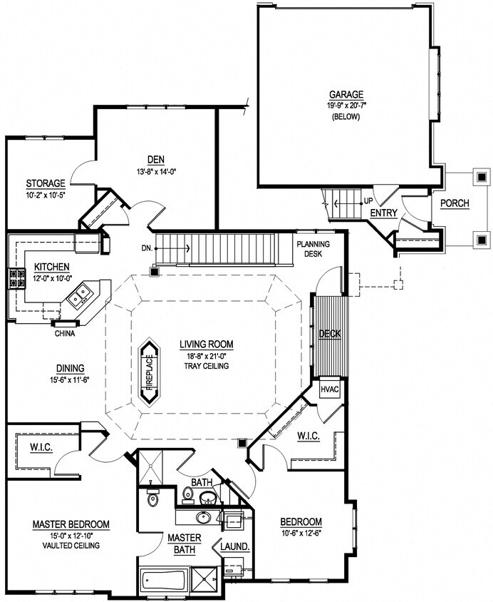 Floor Plan - 3 Bed, 2 Bath Upper Estate