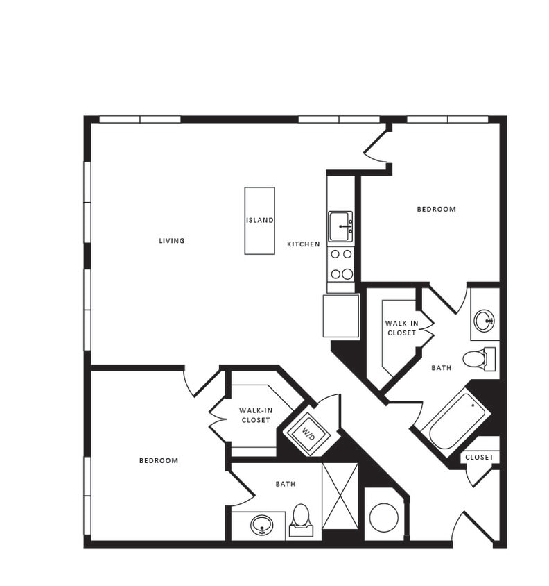 Floor Plan - 2 Bed/2 Bath-B04 Modern