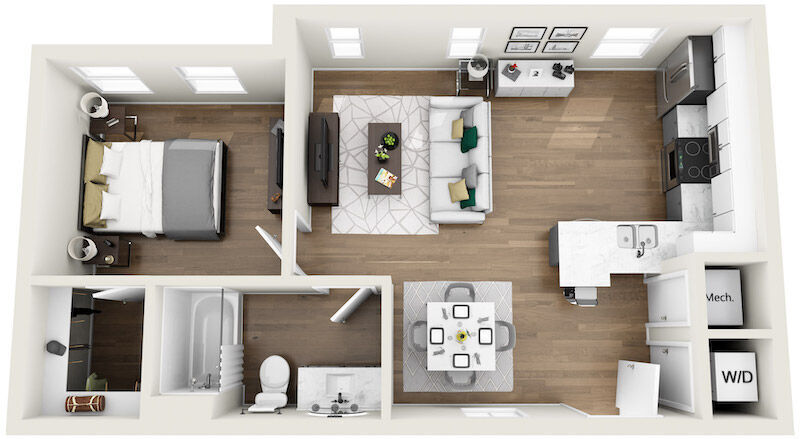 Floor Plan - 1A5R - Phase 1 Renovated