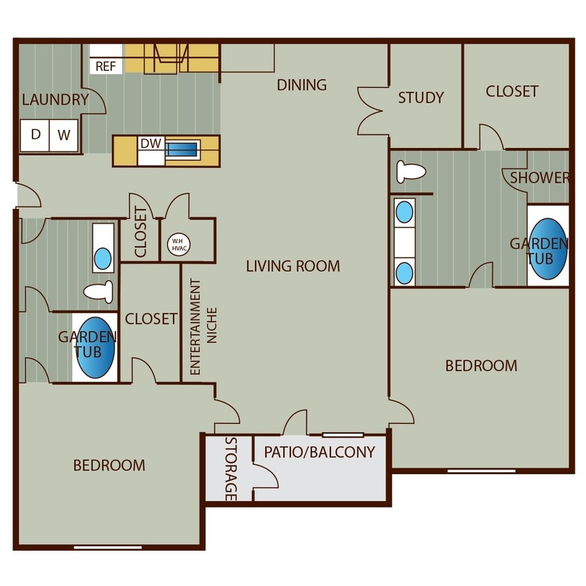 Floor Plan - 2 Bedroom Deluxe
