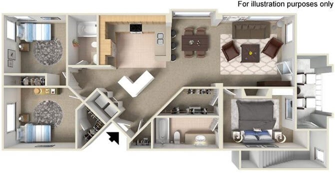 Floor Plan - H Montclaire 1321 to 1389 SF RENOVATED