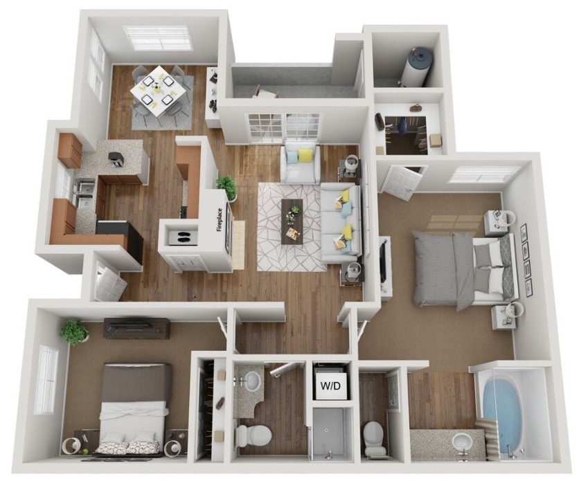 Floor Plan - 2 Bed - 2 Bath