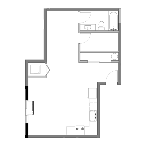 Studio J Floorplan - The Sun