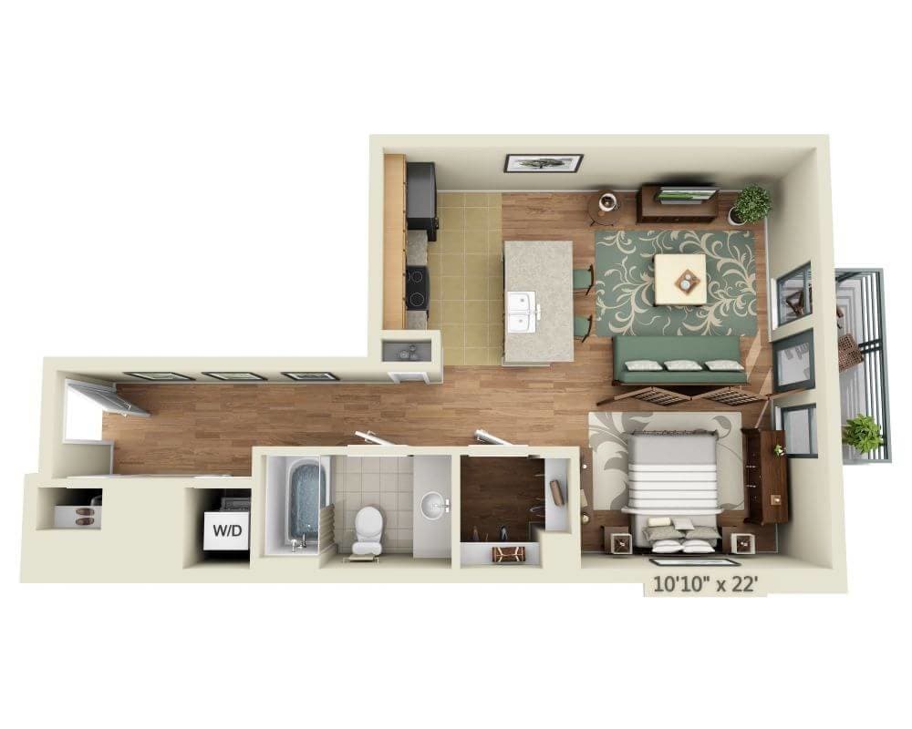 Floor Plan - STUDIO FLAT (E1B)