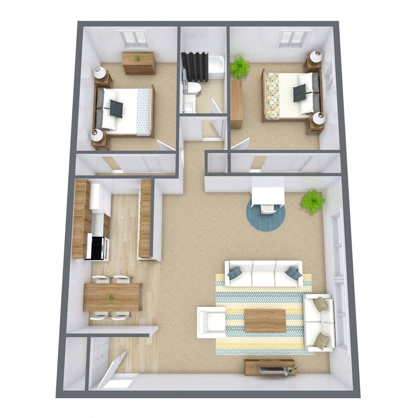 Floor Plan - Two Bedroom 21A